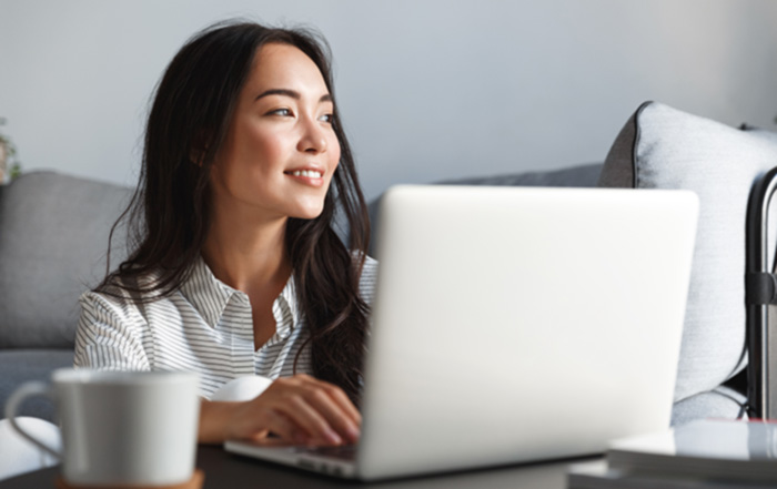 Remote employee working from home